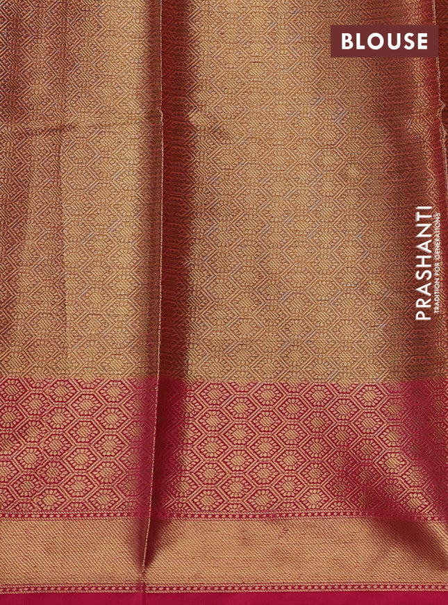 Banarasi semi dupion saree dual shade of pink and pink with thread & zari woven buttas and zari woven border