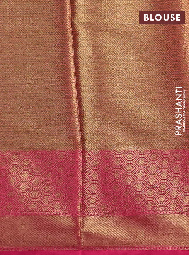 Banarasi semi dupion saree dual shade of purple and pink with thread & zari woven buttas and zari woven border