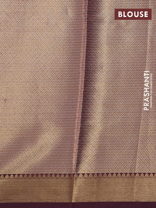 Banarasi semi dupion saree pastel maroon and maroon with thread & zari woven buttas and zari woven border