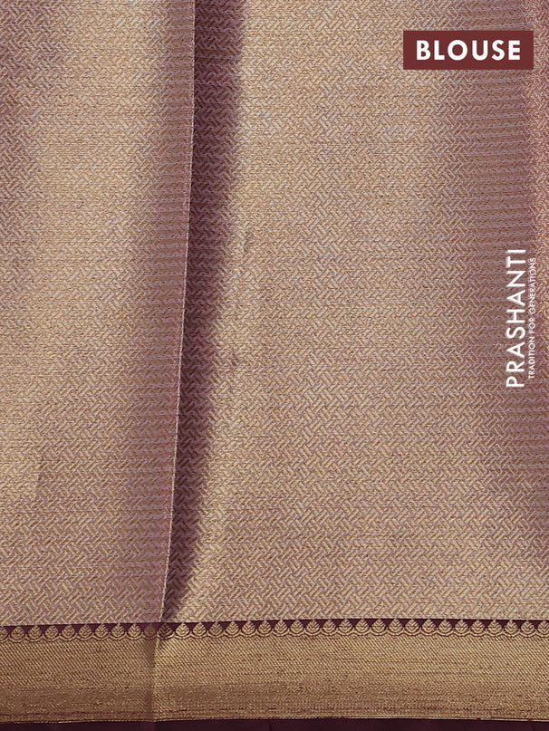Banarasi semi dupion saree grey and brown with thread & zari woven buttas and zari woven border