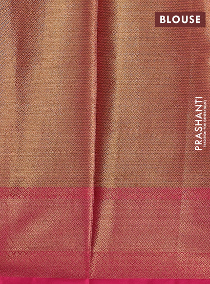Banarasi semi dupion saree dual shade of pink and pink with thread & zari woven buttas and zari woven border