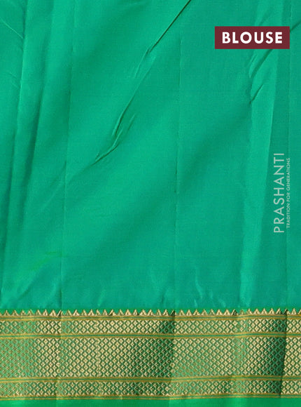 Bangalori silk saree dual shade of green with allover zari woven buttas and zari woven border