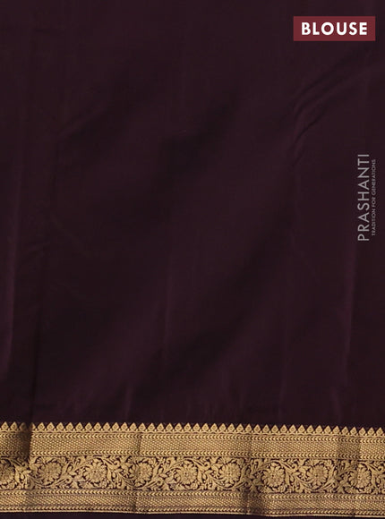 Bangalori silk saree dual shade of green and coffee brown wirh zari woven buttas and zari woven border
