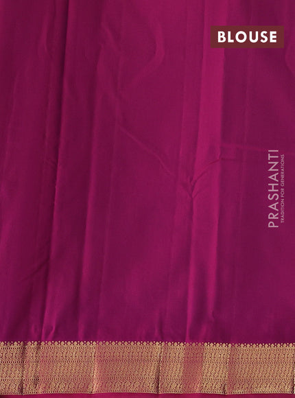 Bangalori silk saree dual shade of green and pink with zari woven buttas and zari woven border