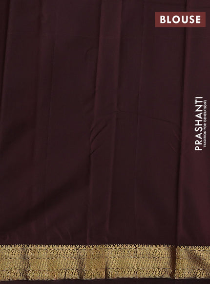 Bangalori silk saree rust shade and coffee brown with zari woven buttas and zari woven border