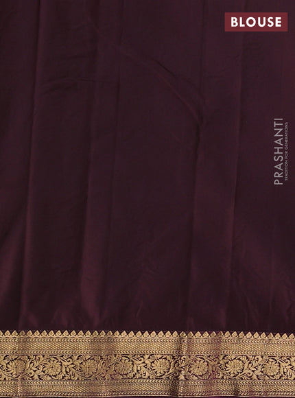 Bangalori silk saree dual shade of green and coffee brown with zari woven buttas and zari woven border