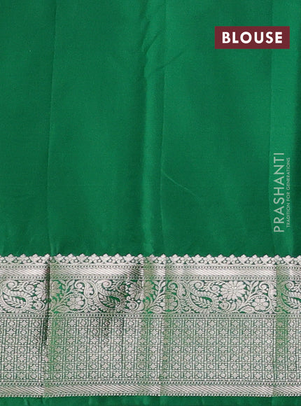 Bangalori silk saree green with zari woven buttas and zari woven border