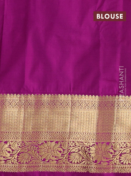 Bangalori silk saree blue and pink with zari woven buttas and zari woven border