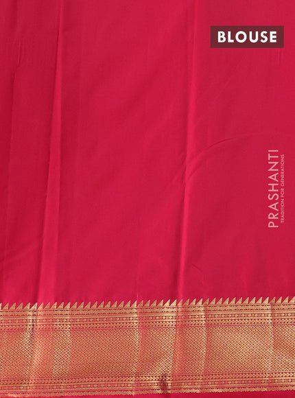 Bangalori silk saree purple and red with zari woven buttas and zari woven border