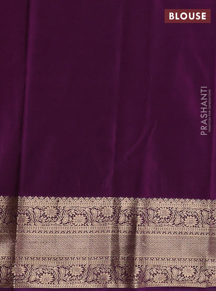Bangalori silk saree cream and purple with allover zari woven buttas and zari woven border