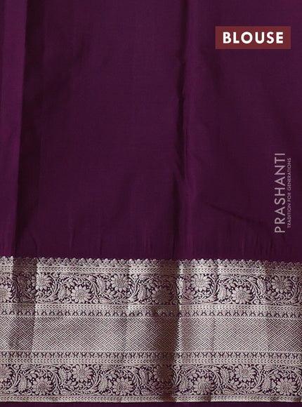 Bangalori silk saree yellow and purple with zari woven buttas and zari woven border