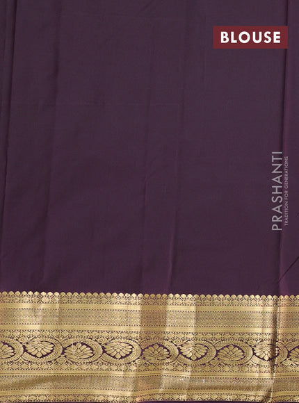 Bangalori silk saree light green and coffee brown with allover zari woven buttas and zari woven border