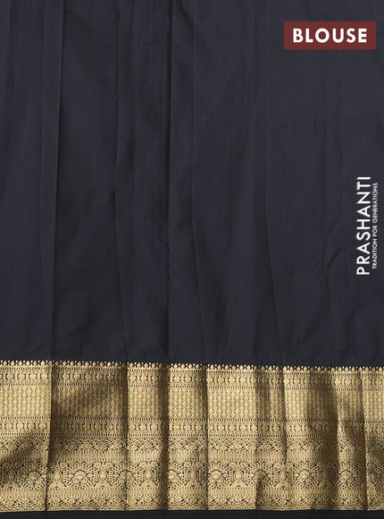 Bangalori silk saree yellow and black with zari woven buttas and zari woven border