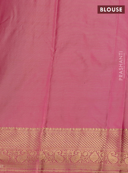 Bangalori silk saree purple and dual shade of pink with zari woven buttas and zari woven border