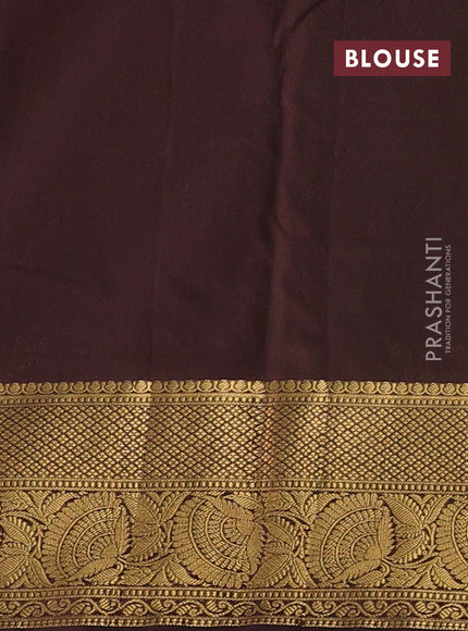 Bangalori silk saree coffee brown with zari woven buttas and zari woven border