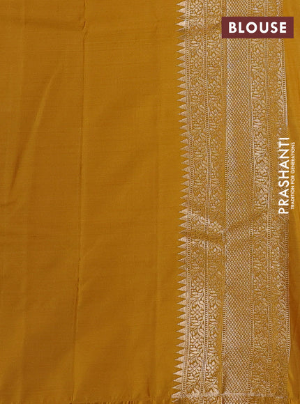 Bangalori silk saree pink and yellow with zari woven buttas and zari woven border
