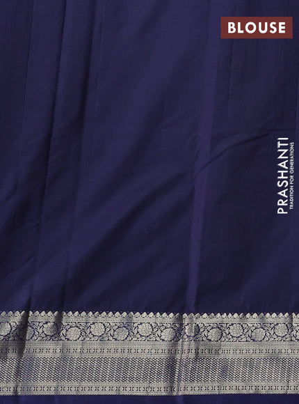 Bangalori silk saree wine shade and navy blue with zari woven buttas and zari woven border