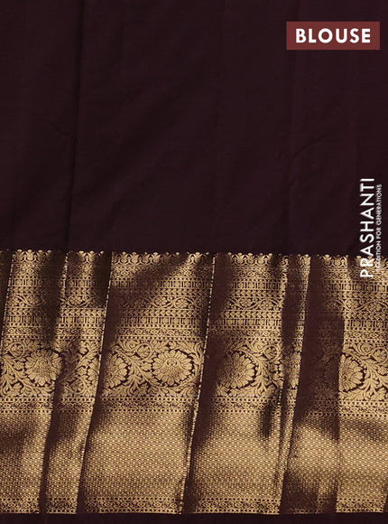 Bangalori silk saree cream and coffee brown with zari woven buttas and long zari woven border