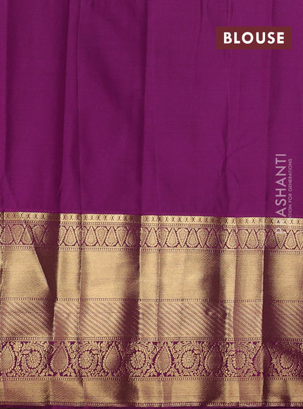 Bangalori silk saree teal blue and purple with zari woven buttas and long zari woven border