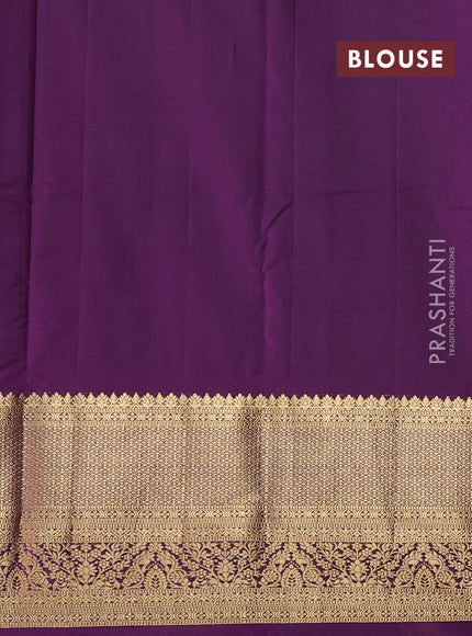 Bangalori silk saree purple with zari woven buttas and zari woven border