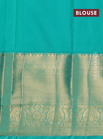 Bangalori silk saree dual shade of teal green and teal blue with zari woven buttas and long zari woven border