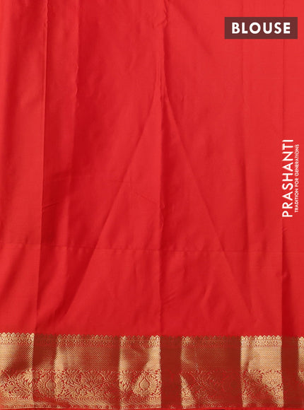 Bangalori silk saree yellow and orange with zari woven buttas and long zari woven border