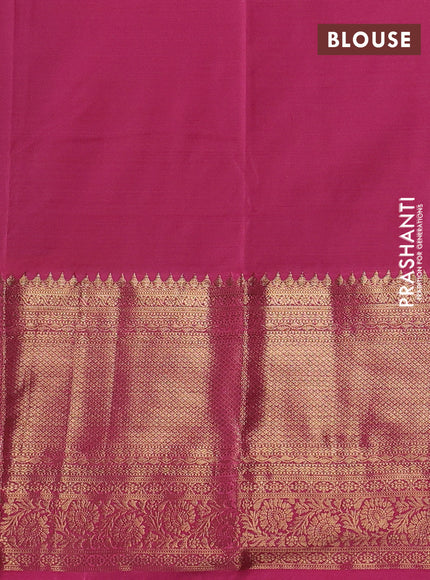 Bangalori silk saree mehendi green and peach pink with zari woven buttas and long zari woven border