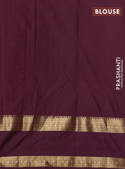 Bangalori silk saree rust shade and wine shade with zari woven buttas and long rettapet zari woven border