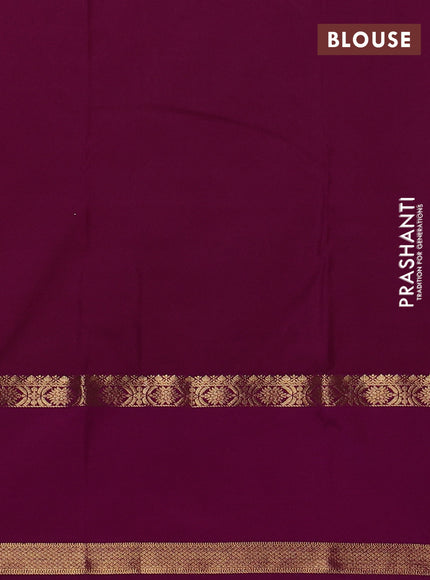 Bangalori silk saree yellow and purple with zari woven buttas and rettapet zari woven border