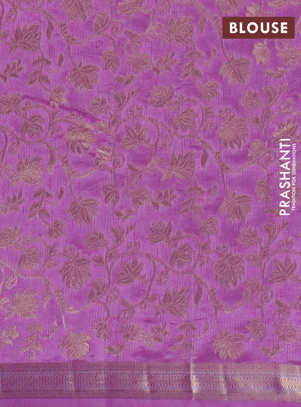 Semi raw silk saree lavender with zari woven buttas and zari woven border