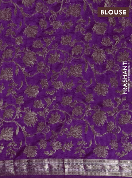 Semi raw silk saree purple with zari woven buttas and zari woven border