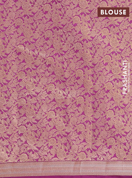 Semi raw silk saree purple with zari woven buttas and zari woven border