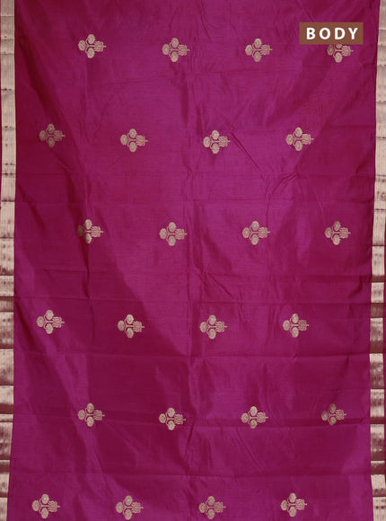 Semi raw silk saree pink with zari woven buttas and zari woven border
