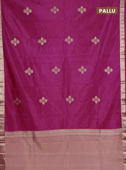 Semi raw silk saree pink with zari woven buttas and zari woven border