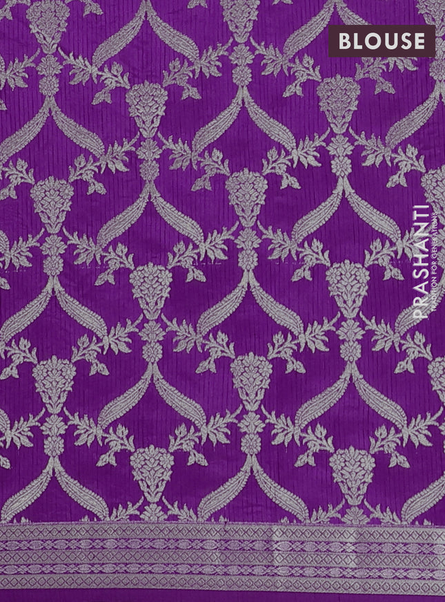 Semi raw silk saree purple with zari woven buttas and zari woven border