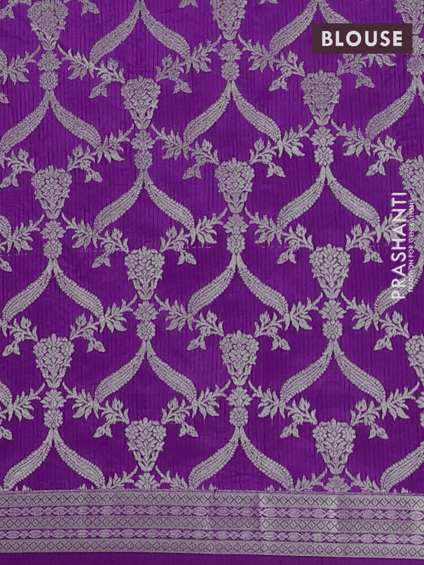 Semi raw silk saree purple with zari woven buttas and zari woven border