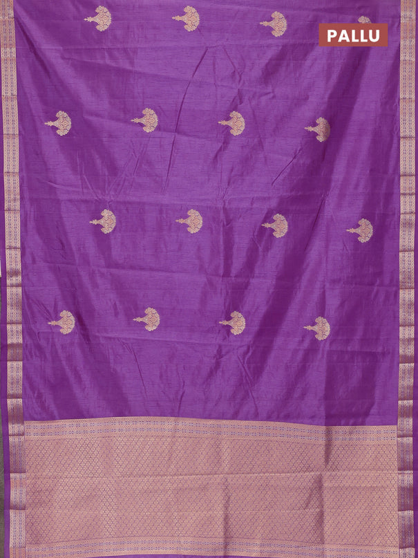 Semi raw silk saree lavender with zari woven buttas and zari woven border