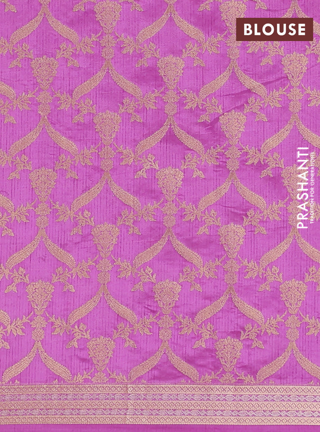 Semi raw silk saree lavender with zari woven buttas and zari woven border