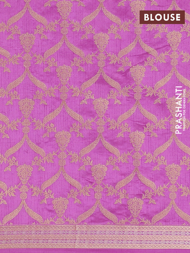Semi raw silk saree lavender with zari woven buttas and zari woven border