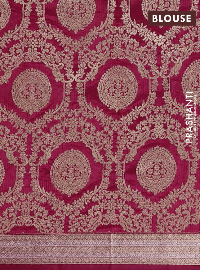 Semi raw silk saree maroon with zari woven buttas and zari woven border