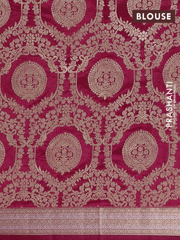 Semi raw silk saree maroon with zari woven buttas and zari woven border