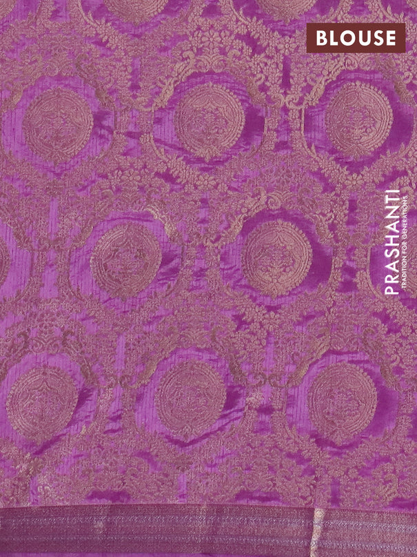 Semi raw silk saree lavender with zari woven buttas and zari woven border