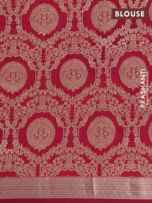 Semi raw silk saree maroon with zari woven buttas and zari woven border