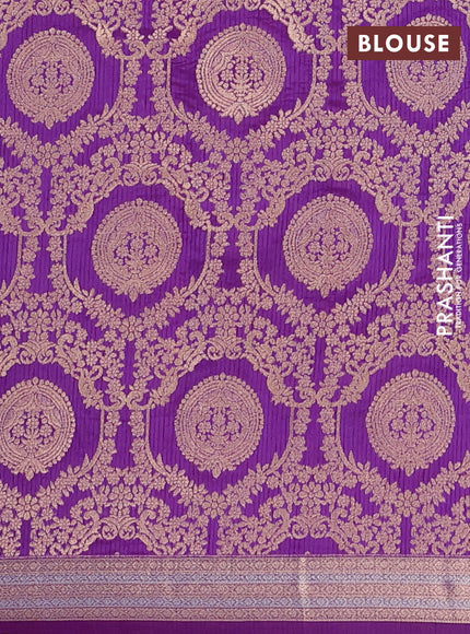 Semi raw silk saree purple with zari woven buttas and zari woven border