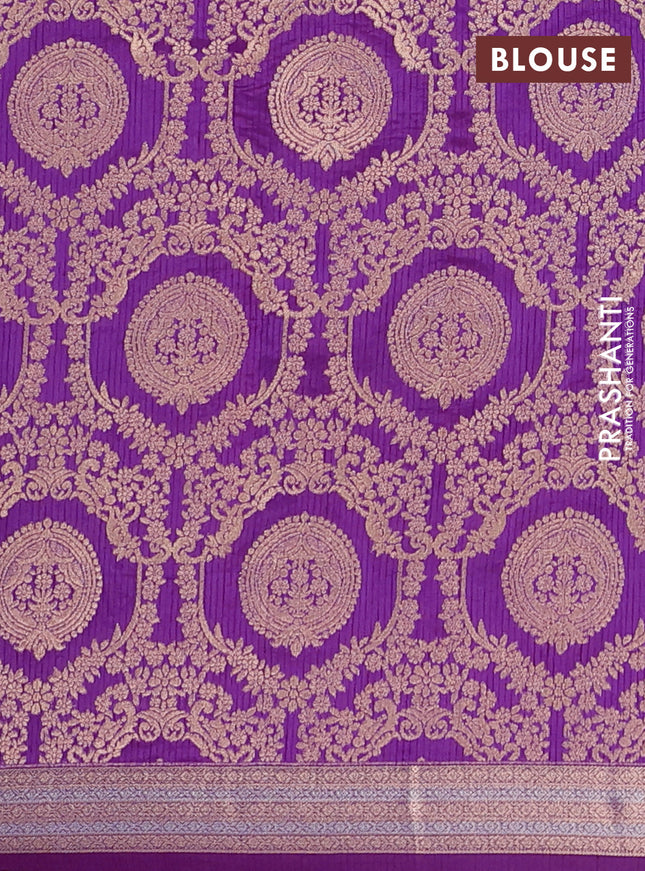Semi raw silk saree purple with zari woven buttas and zari woven border