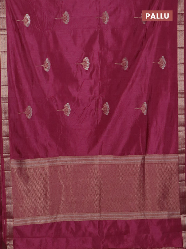 Semi raw silk saree mauve pink with zari woven buttas and zari woven border