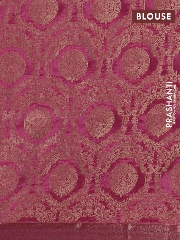 Semi raw silk saree mauve pink with zari woven buttas and zari woven border