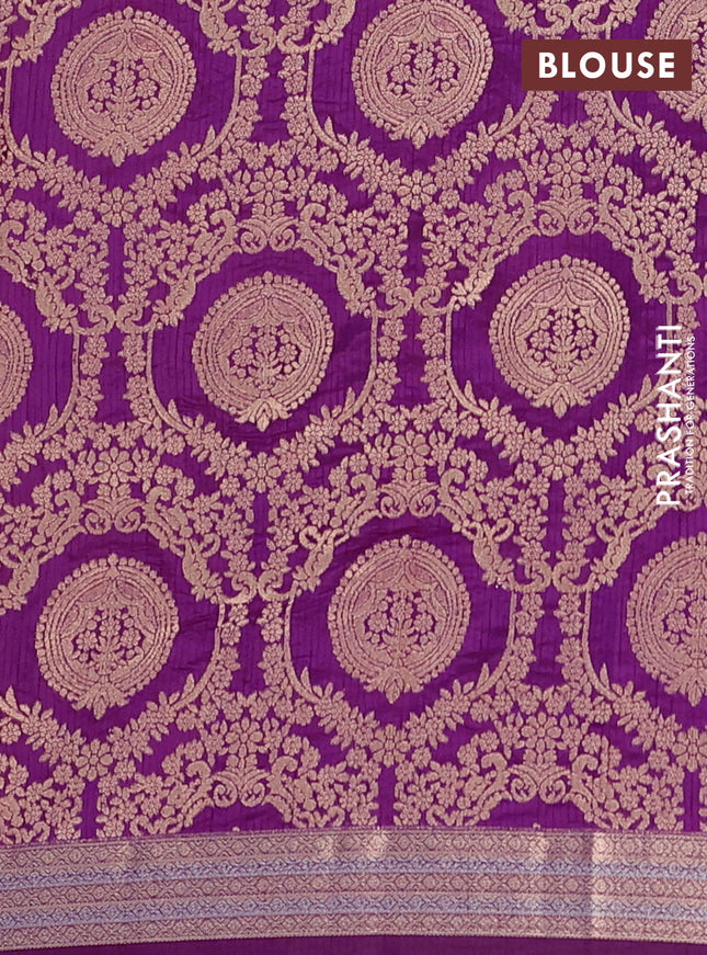 Semi raw silk saree purple with zari woven buttas and zari woven border