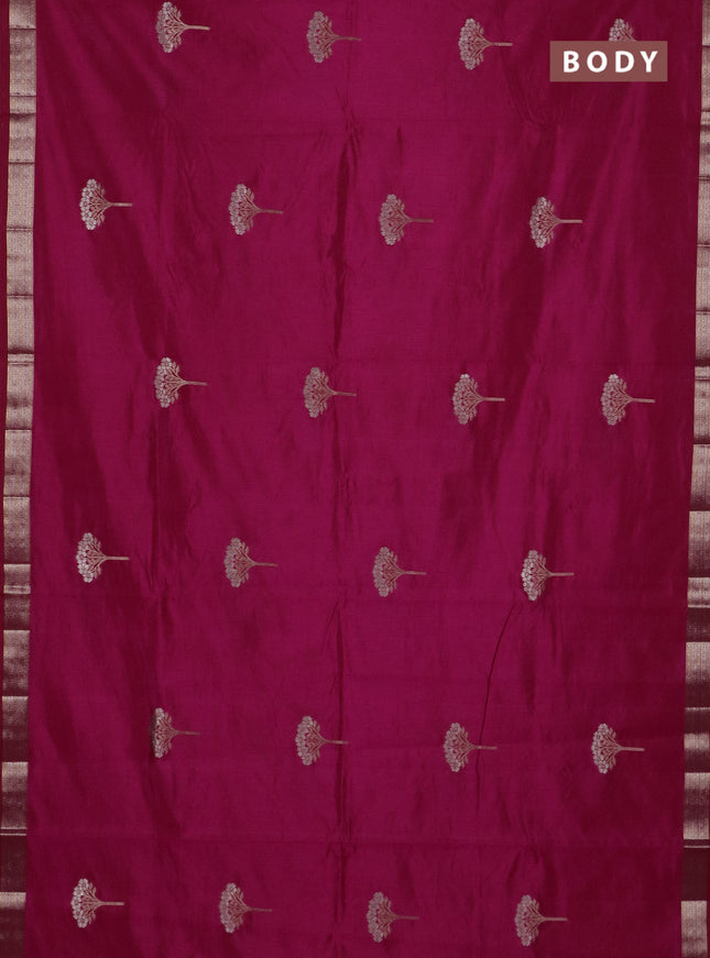 Semi raw silk saree pink with zari woven buttas and zari woven border