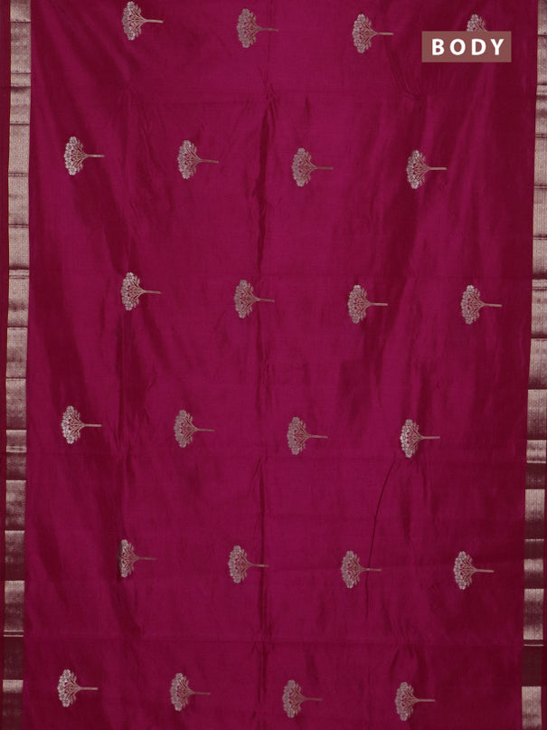 Semi raw silk saree pink with zari woven buttas and zari woven border